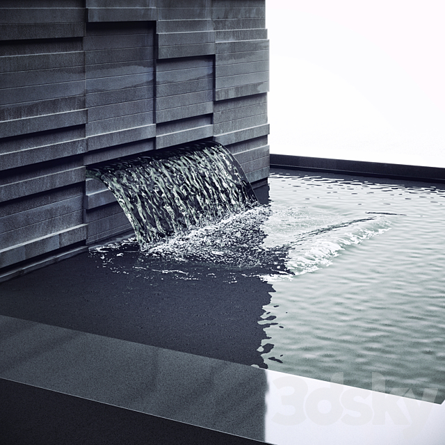 Waterfall for the pool 3d