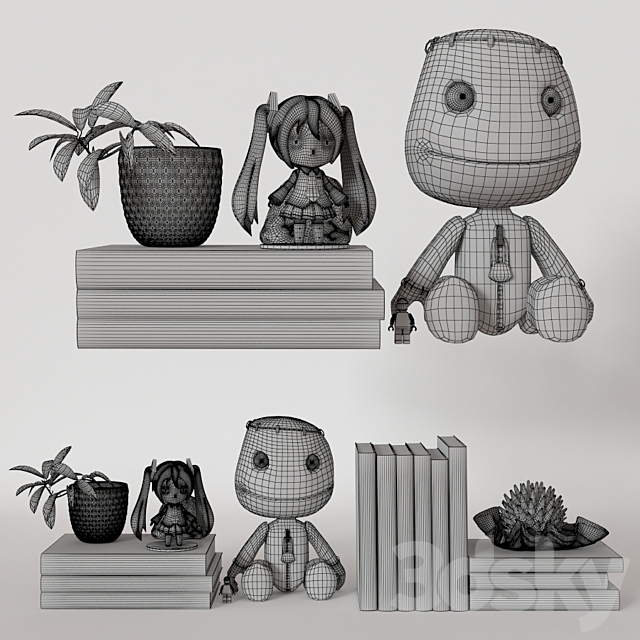 Shelf decoration 05 3d