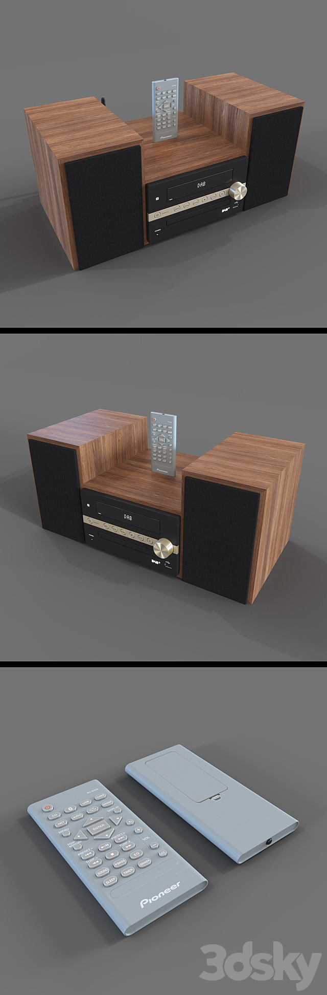 Pioneer X-CM66D Microsystem 3d