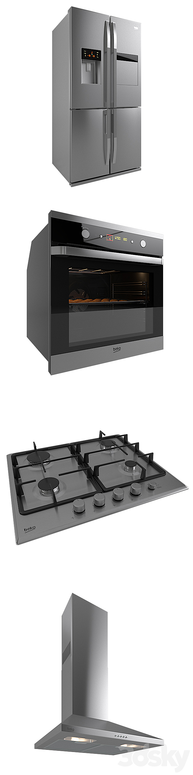 3ds Max Files | Set Of Kitchen Appliances BEKO 3DSMax File