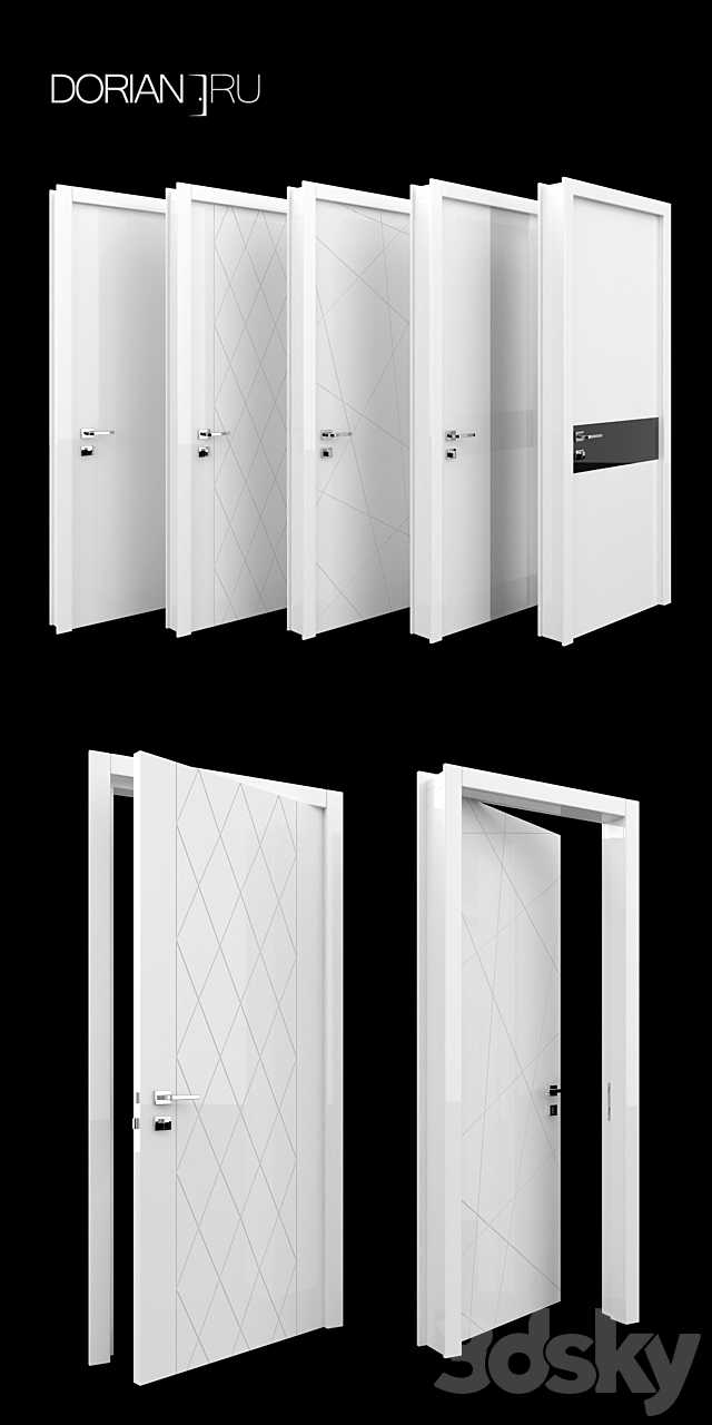 Interior doors Dorian Ivory 3d