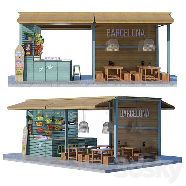 Beach Bar Barcelona 3DSMax File - thumbnail 1