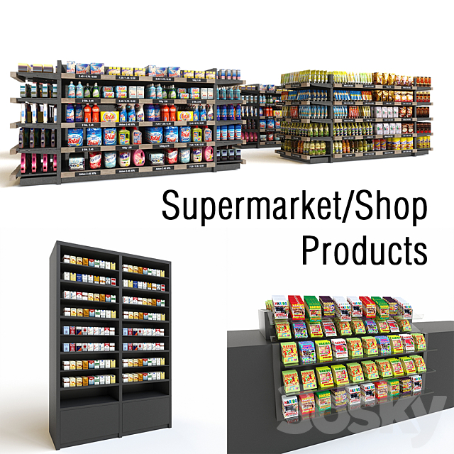Store Shop Supermarket Products Rack 3DSMax File - thumbnail 1