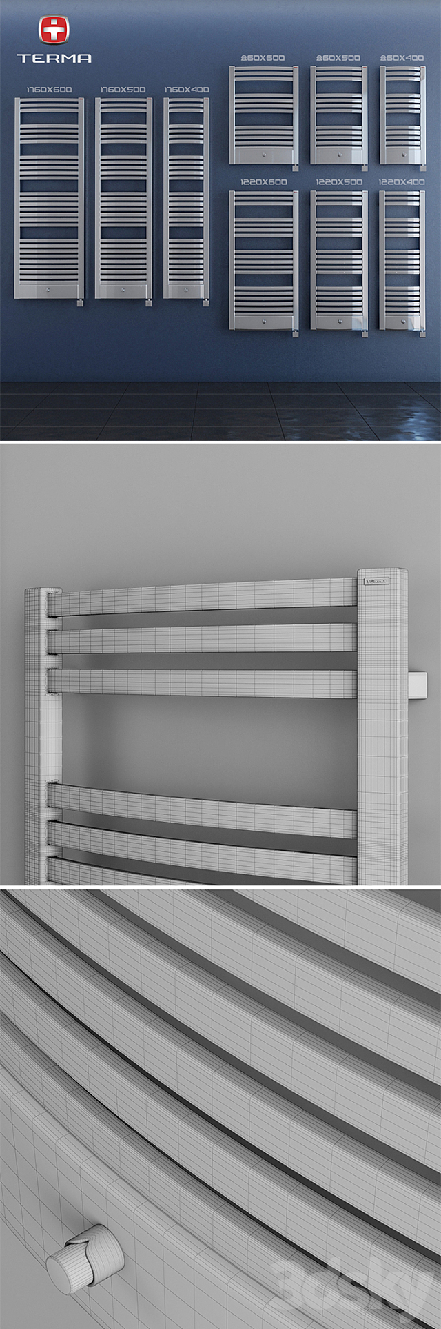 Range of towel rails Terma | Dexter pro 3DSMax File - thumbnail 3