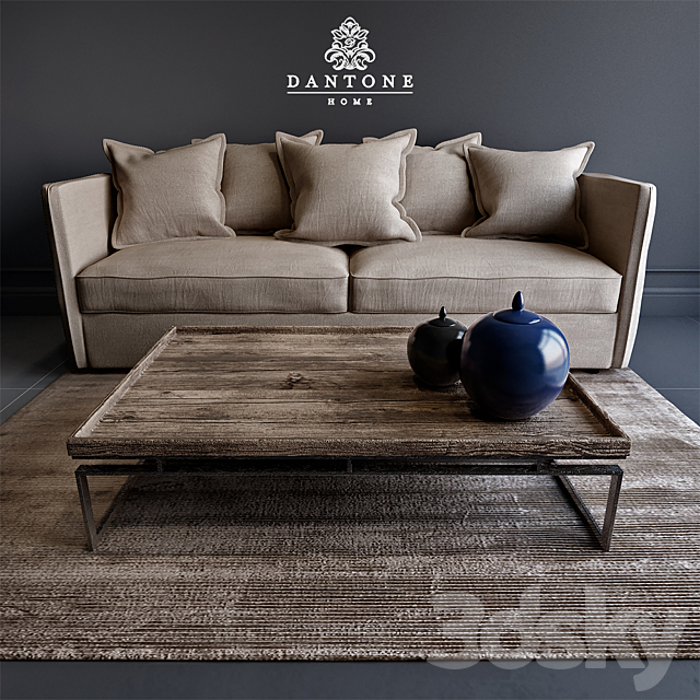 Divan Annecy. coffee table TY380-YM and carpet MAQ-02-Taupe from Dantone home 3DSMax File - thumbnail 1