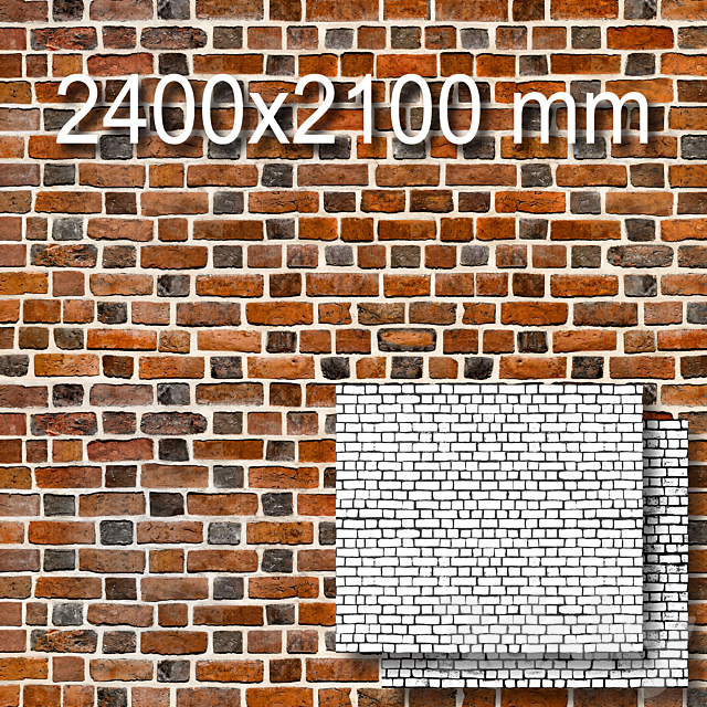 Wall of Ancient Brick Red Ancient Bricks Wall 3DSMax File - thumbnail 1