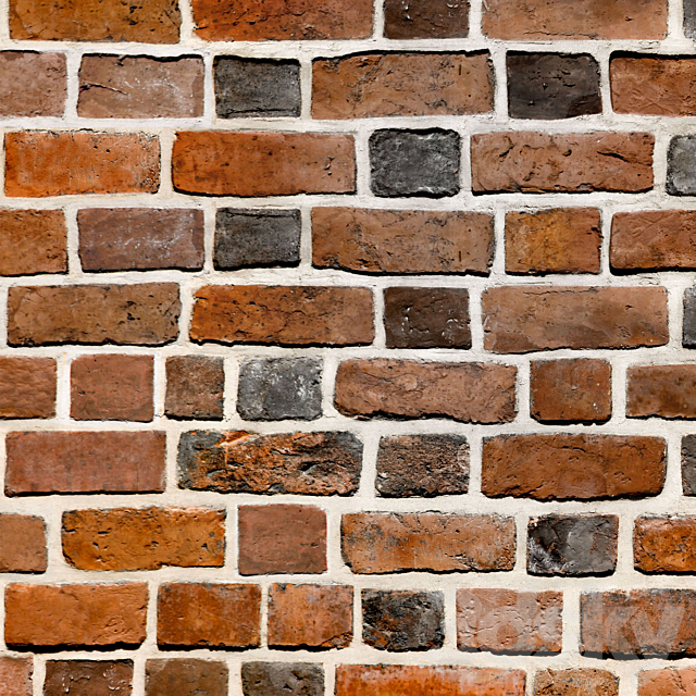 Wall of Ancient Brick Red Ancient Bricks Wall 3DSMax File - thumbnail 2