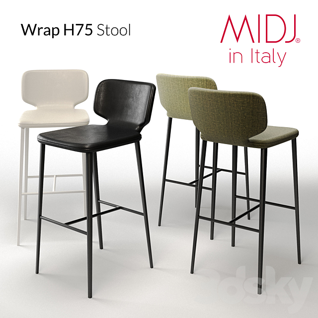Wrap H75 Stool _ MIDJ in Italy 3DSMax File - thumbnail 1