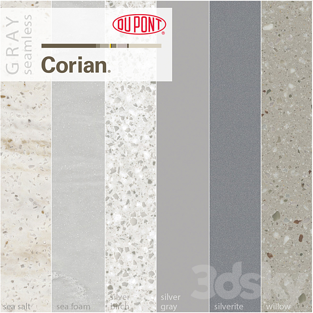 Dupont Corian Kitchen Countertops Gray 2 3DSMax File - thumbnail 1