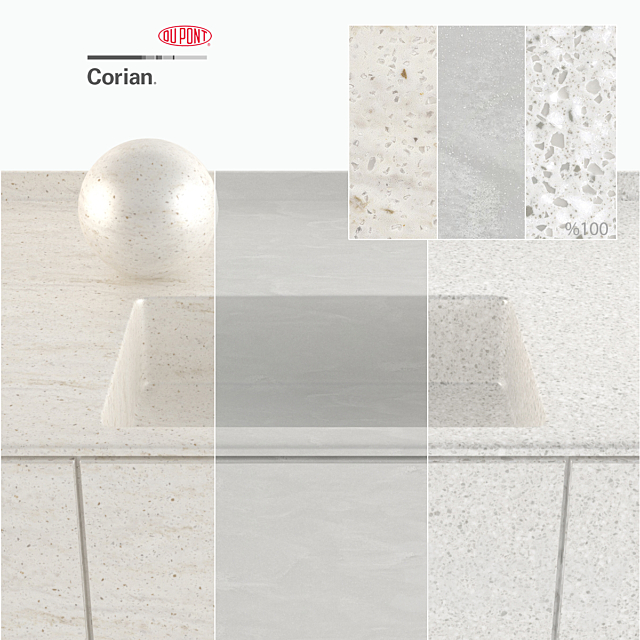Dupont Corian Kitchen Countertops Gray 2 3DSMax File - thumbnail 2
