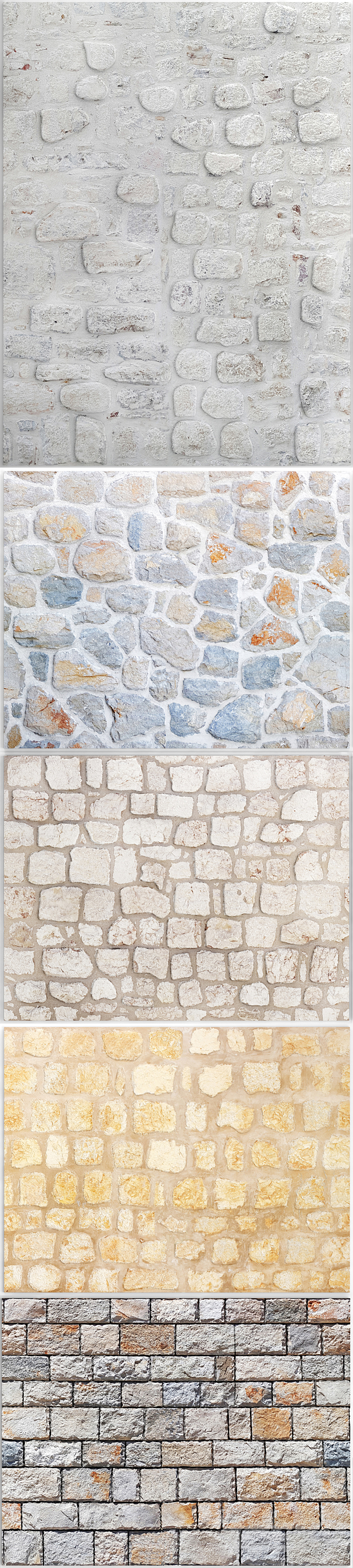 Stone collection. wild stone. slate. old stone. stone wall. decorative stone 3d