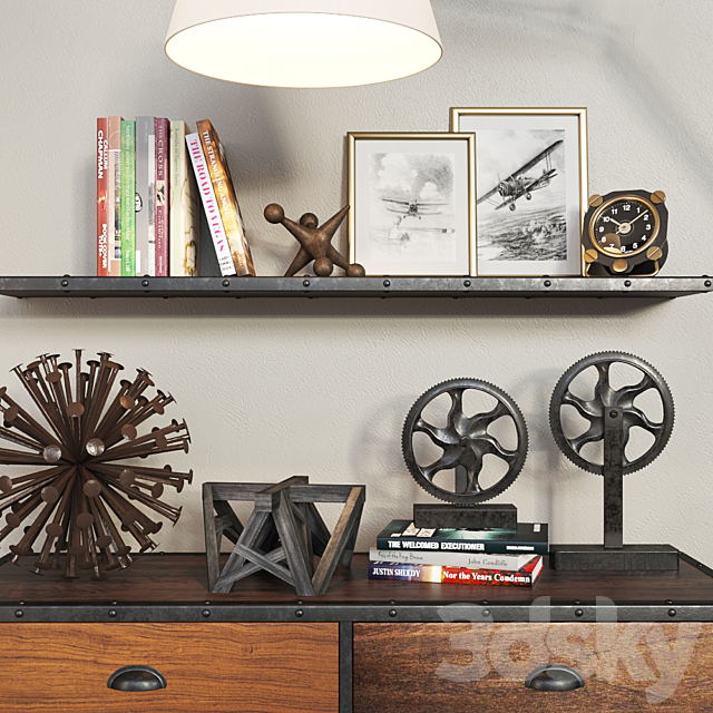 Decorative set in Loft style 3d