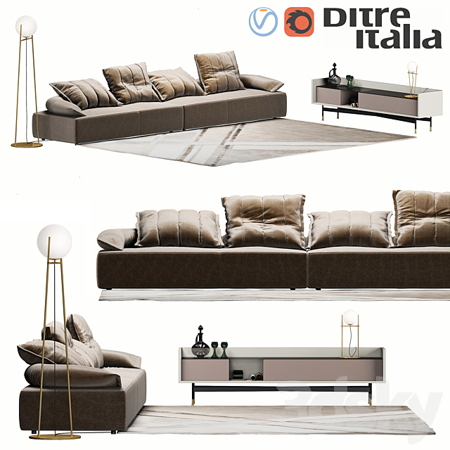 Ditre Italia Flick-Flack sofa 3DSMax File - thumbnail 1