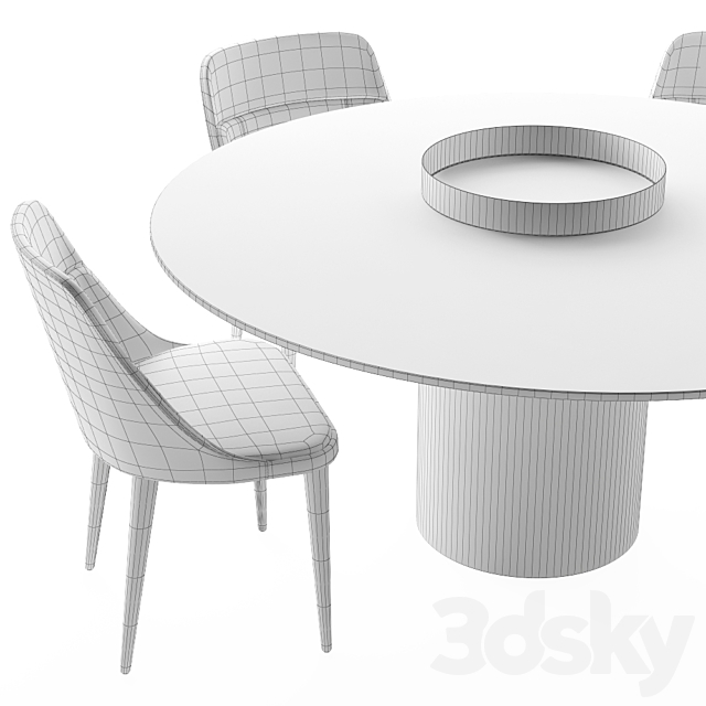 Gallotti&Radice Jackie chair | Haumea-T table 3DSMax File - thumbnail 3