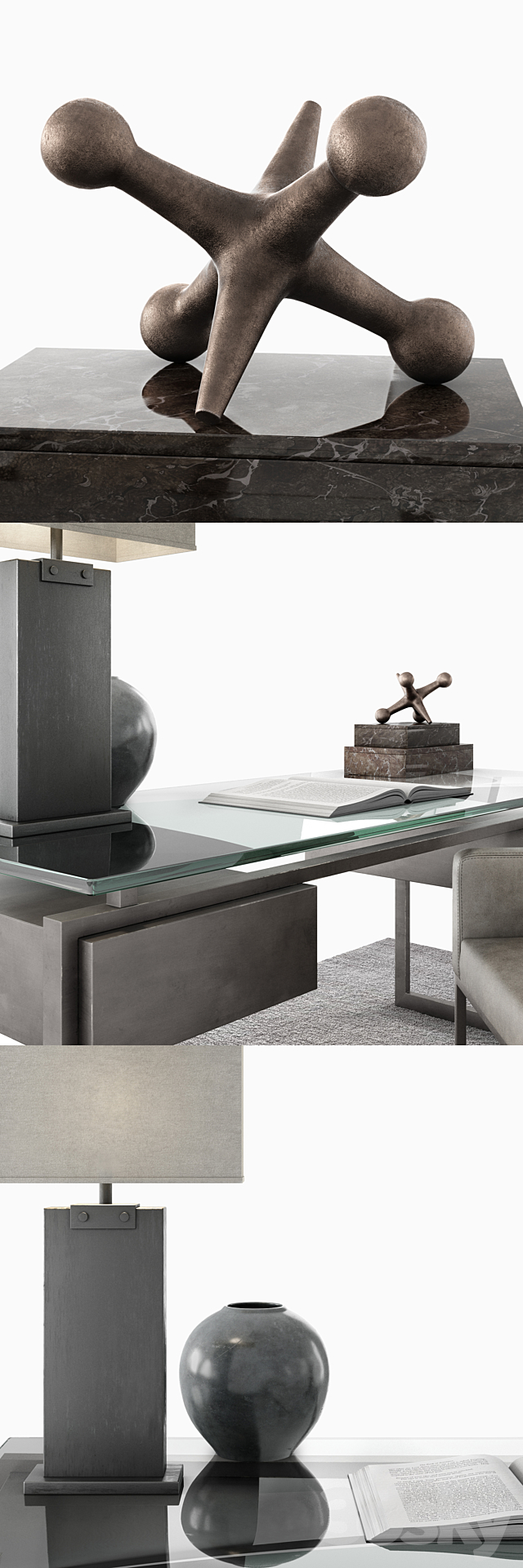 RH Latour Desk Set 3d