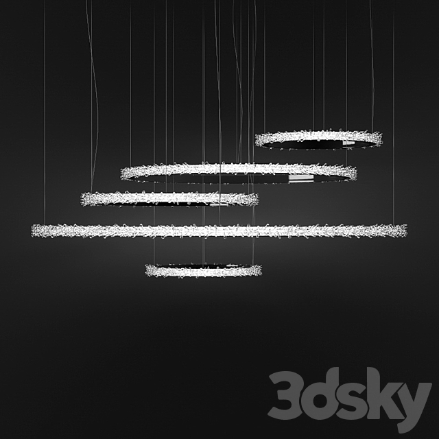 Halo Crystal Chandelier 3DSMax File - thumbnail 3