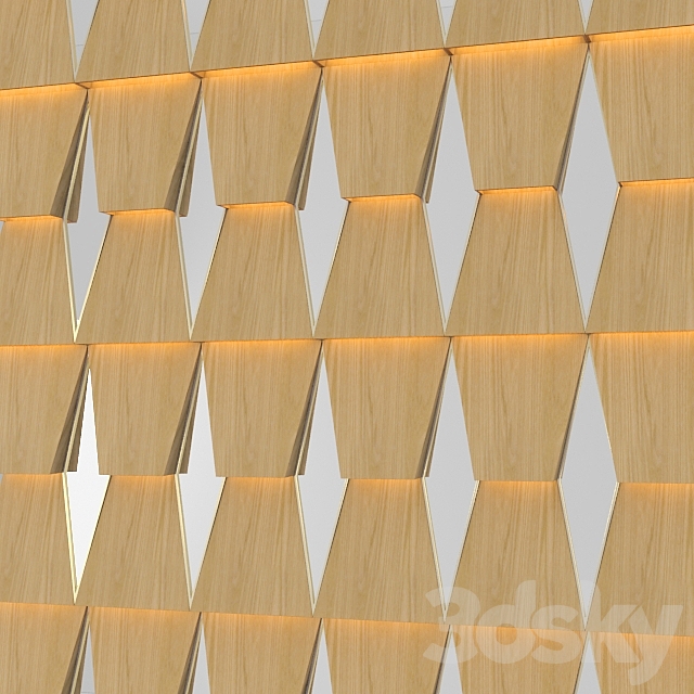 3d wooden wall panel with mirror 3d