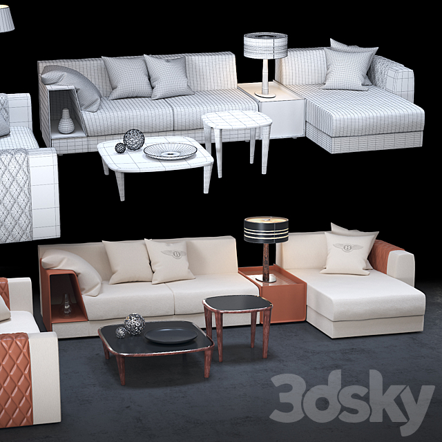 Bentley Eastgate sofas 3DSMax File - thumbnail 2