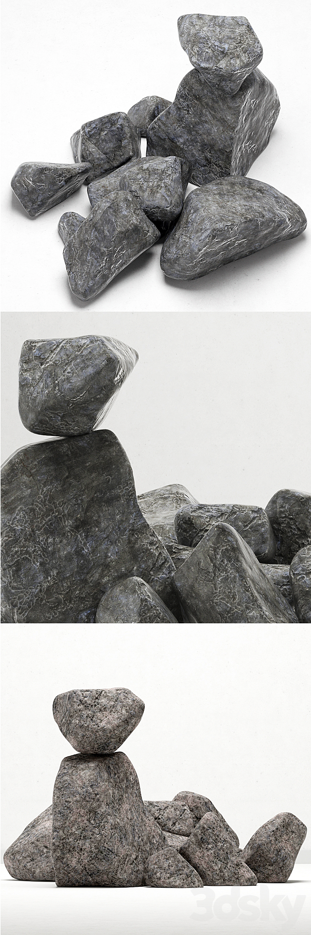 Collection rock stone _ Collection of rock stones 3d