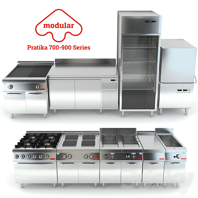 Professional kitchen Modular – collection Pratika 3DSMax File - thumbnail 1