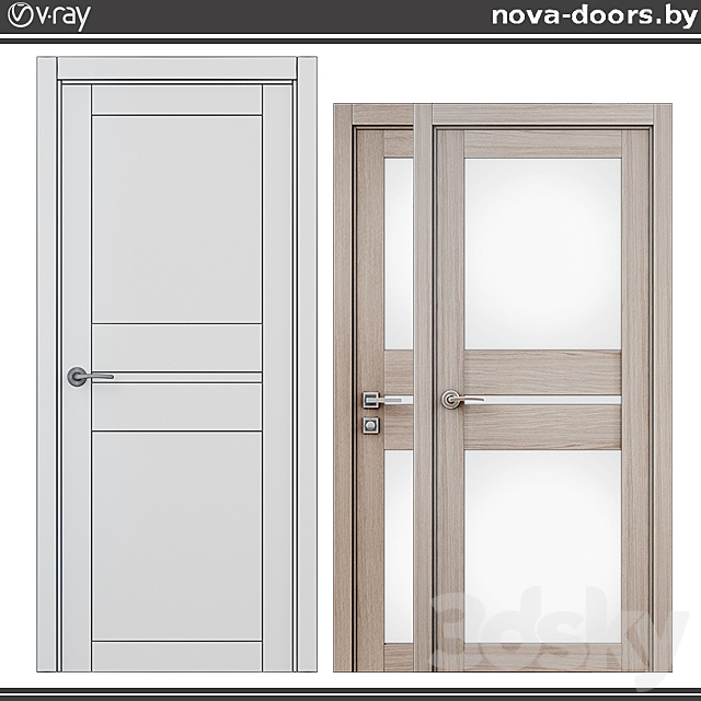 Doors Dominica (eco-blanket) 600 oak smoky. 3d