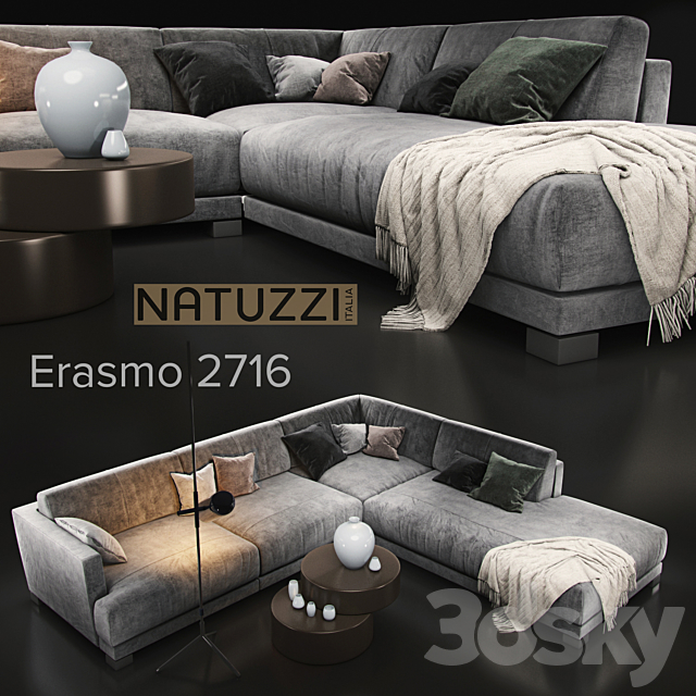 Sofa natuzzi Erasmo 2716 3DSMax File - thumbnail 1
