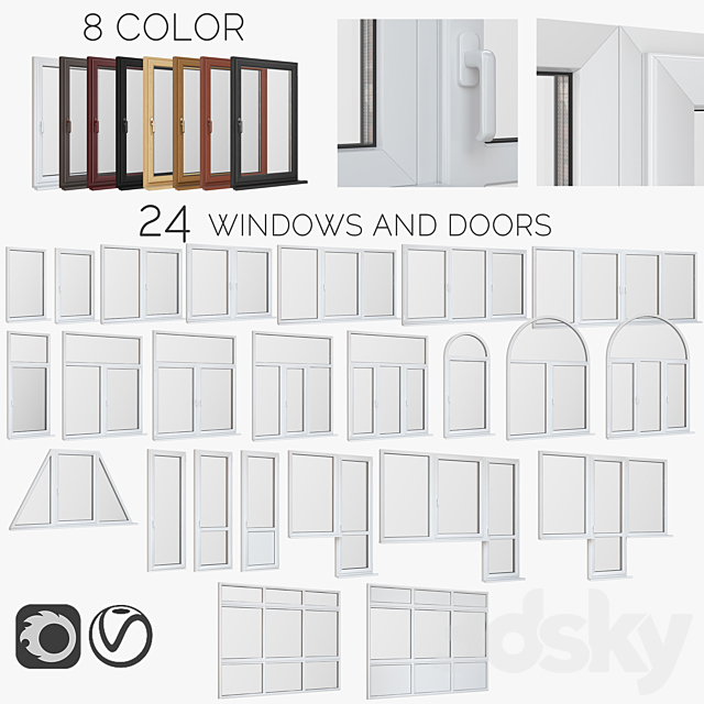 Windows. PVC doors 3DSMax File - thumbnail 1