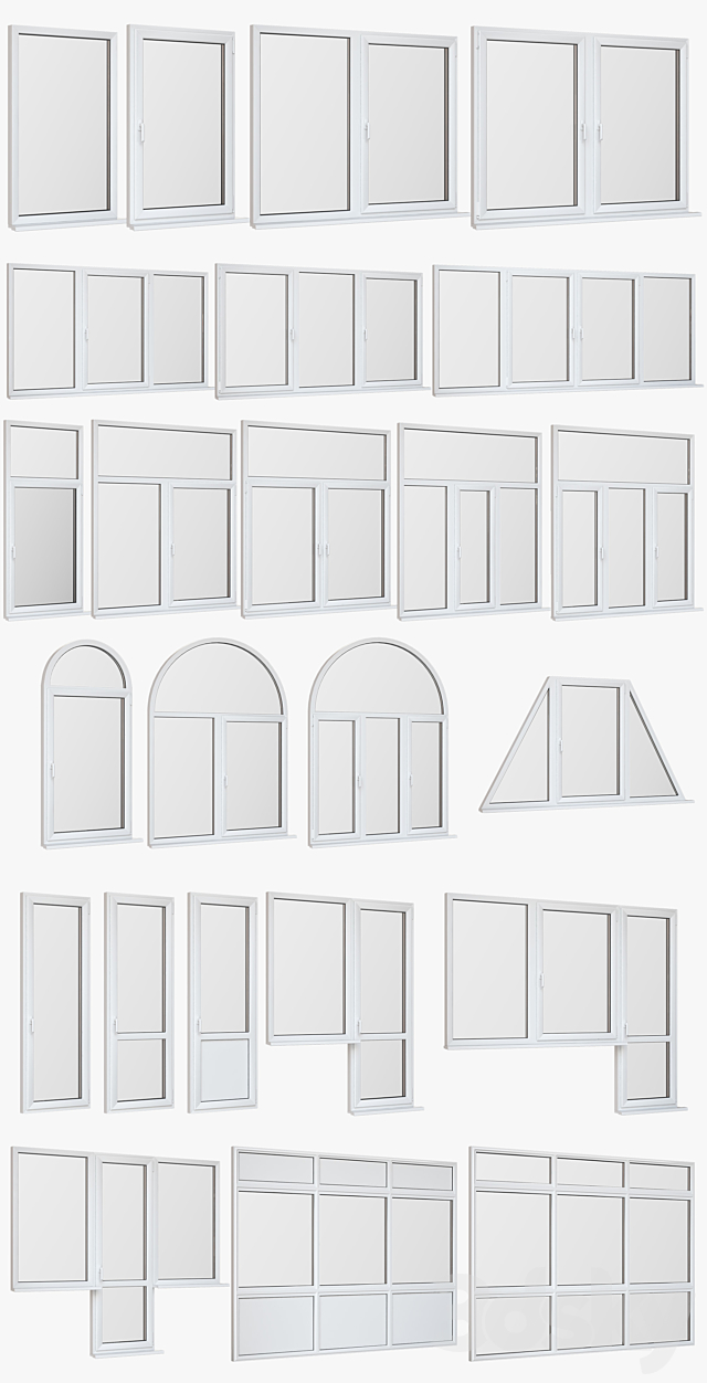 Windows. PVC doors 3DSMax File - thumbnail 2