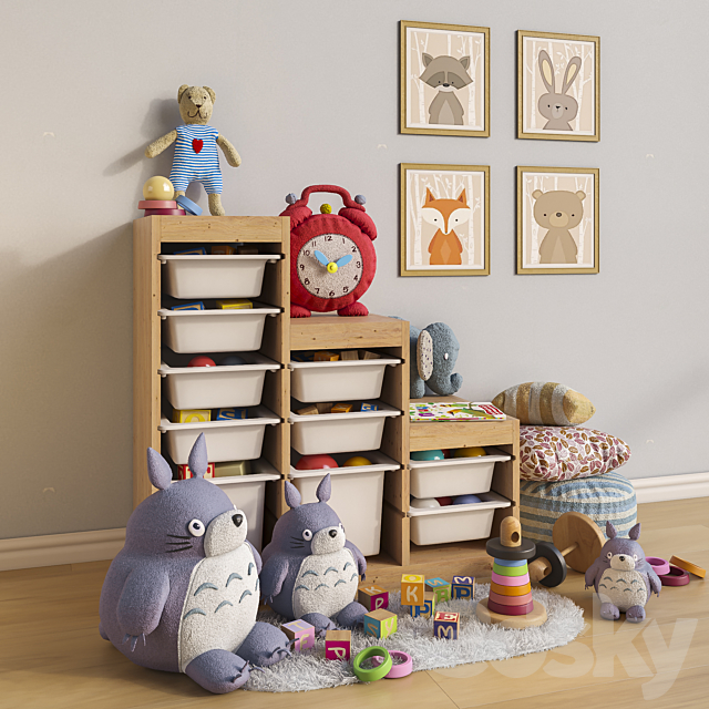 Furniture and toys IKEA. decor for a children’s room set 1 3DSMax File - thumbnail 2