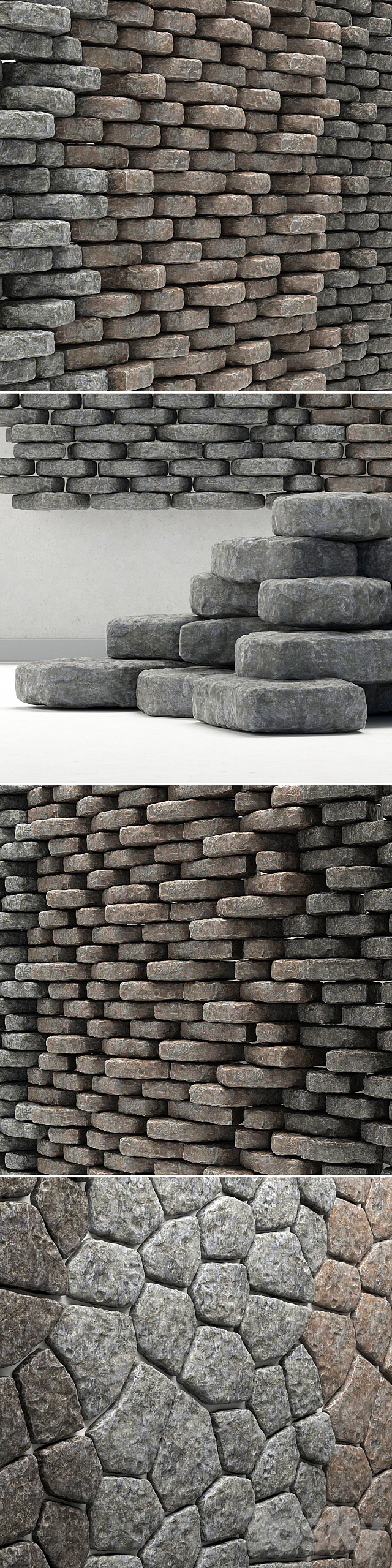 Rock stone collection decorative _ A collection of rock for decoration 3DSMax File - thumbnail 2