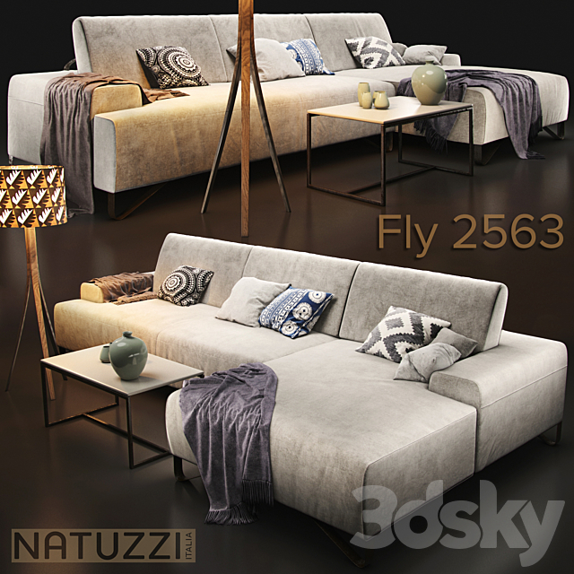 Sofa natuzzi Fly 2563 3DSMax File - thumbnail 1