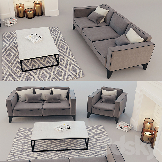 Set of sofas Fabio 3d