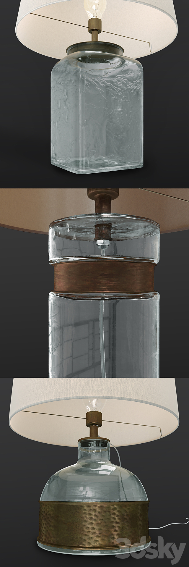 Arteriors - Table Lamps Set 3d