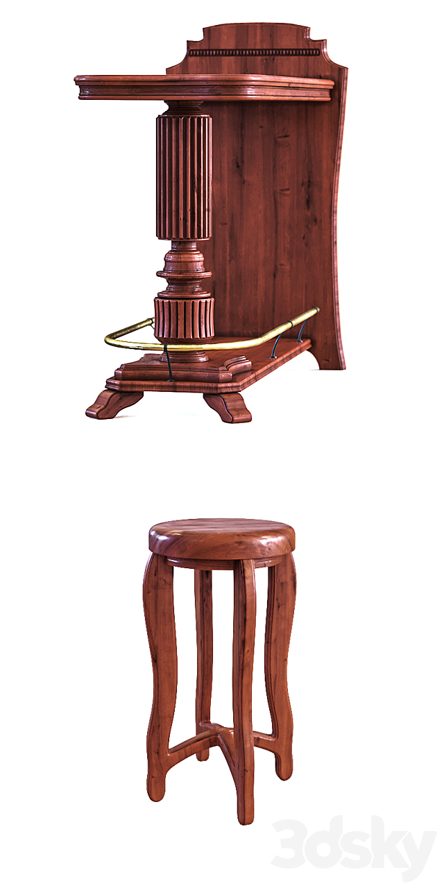 Bar stand for billiards 3d