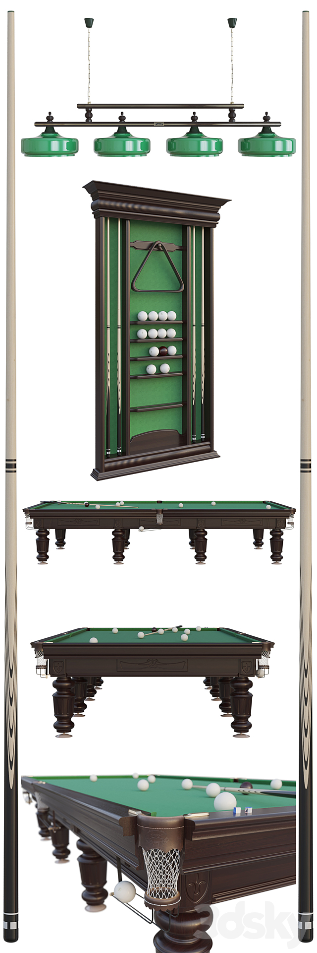 Billiard table “Chevalier” 3DSMax File - thumbnail 2