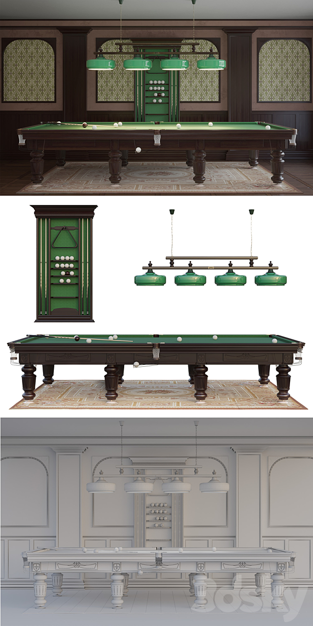 Billiard table “Chevalier” 3DSMax File - thumbnail 3