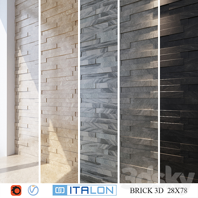 ITALON CLIMB BRICK 3D 28×78 3DSMax File - thumbnail 1