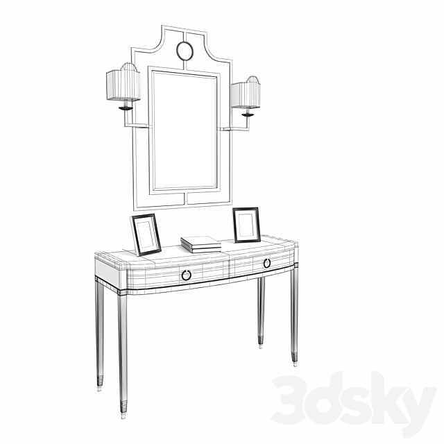 Dressing table. mirror with sconce 3DSMax File - thumbnail 2