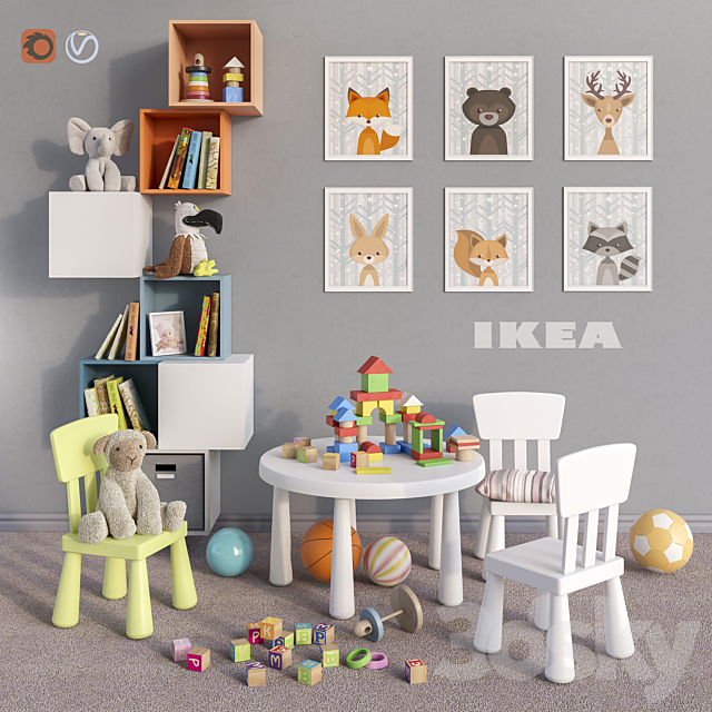 IKEA furniture. accessories. decor and toys set 4 3DSMax File - thumbnail 1