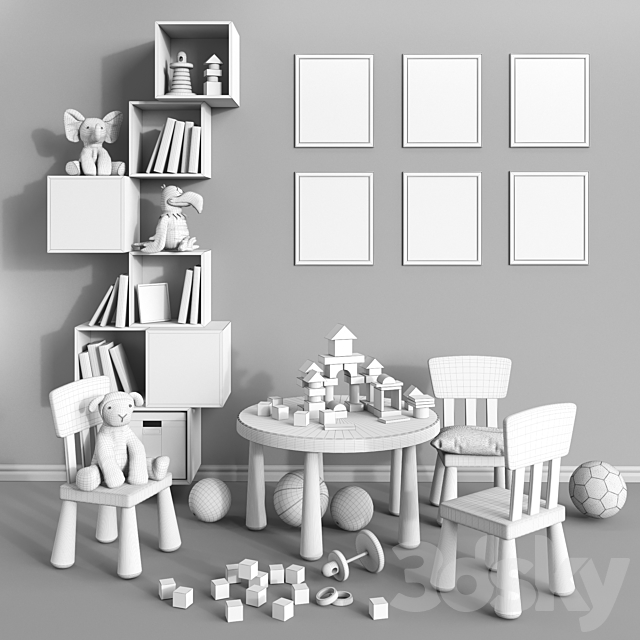 IKEA furniture. accessories. decor and toys set 4 3DSMax File - thumbnail 3