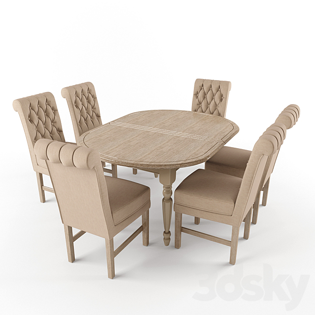Soft Chair Arthur and Table Benedict 3d