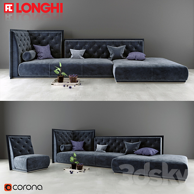 Sofa Longhi Napoleon 3DSMax File - thumbnail 1