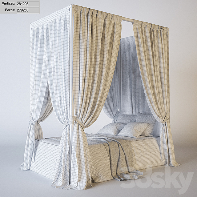 Four-poster bed 3DSMax File - thumbnail 2