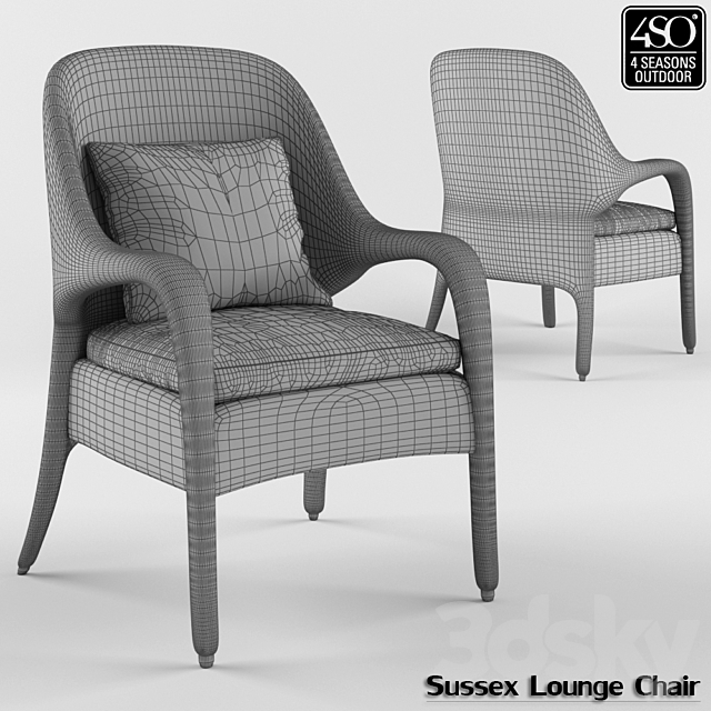 Sussex Outdoor Lounge Chair 3DSMax File - thumbnail 3