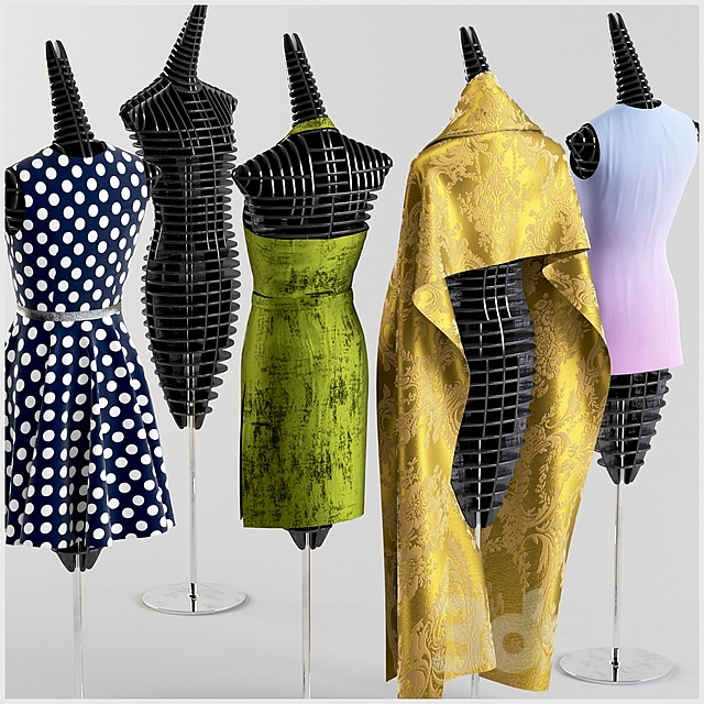 Mannequins with clothes 3d