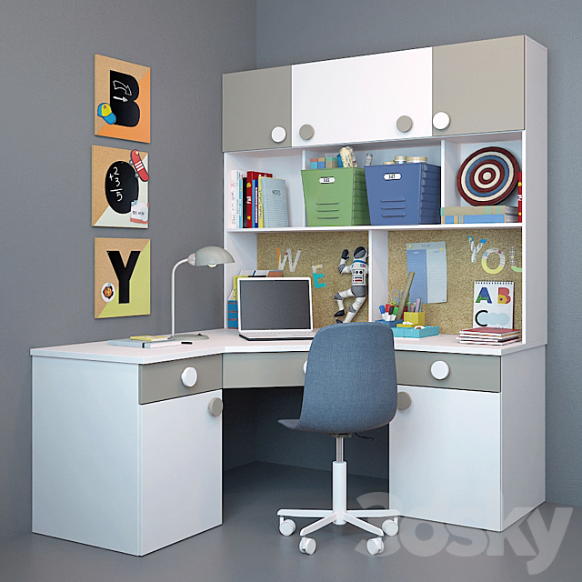 Writing desk and decor for a nursery 6 3DSMax File - thumbnail 1