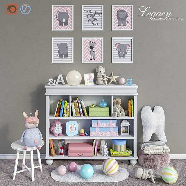 Legacy Classic furniture. accessories. decor and toys set 1 3DSMax File - thumbnail 1