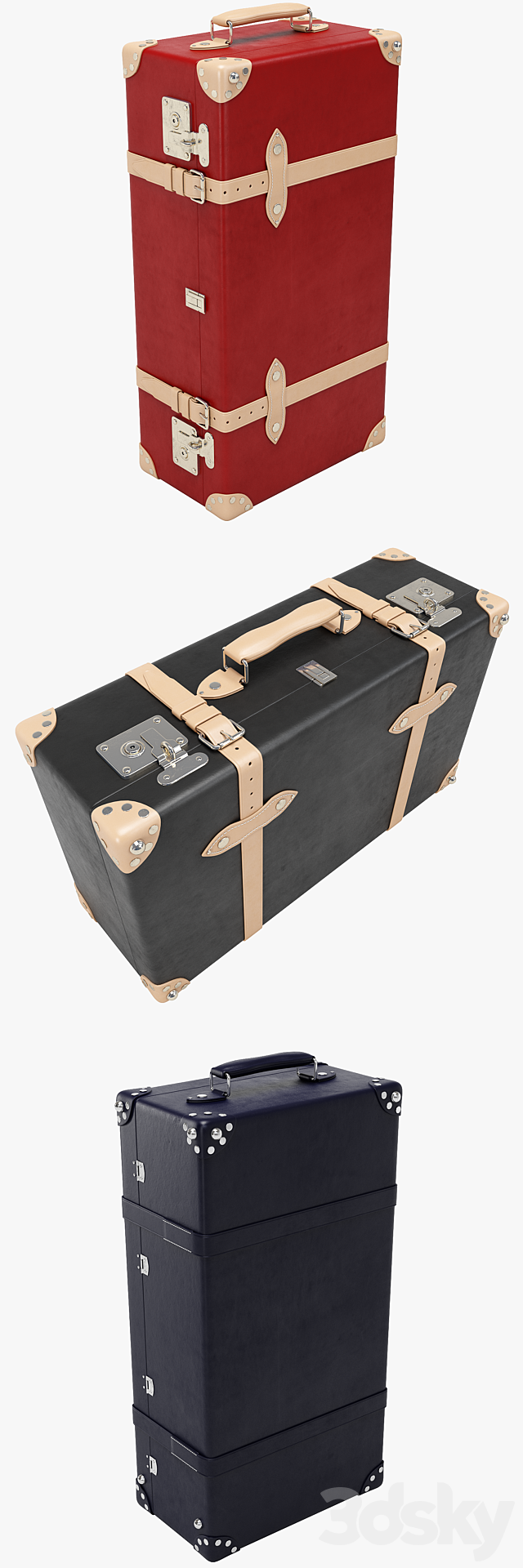Globe Trotter Suitcases 3d