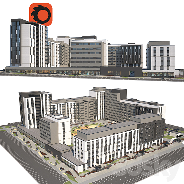 Quarterly building - multi-apartment house 3 Free Download