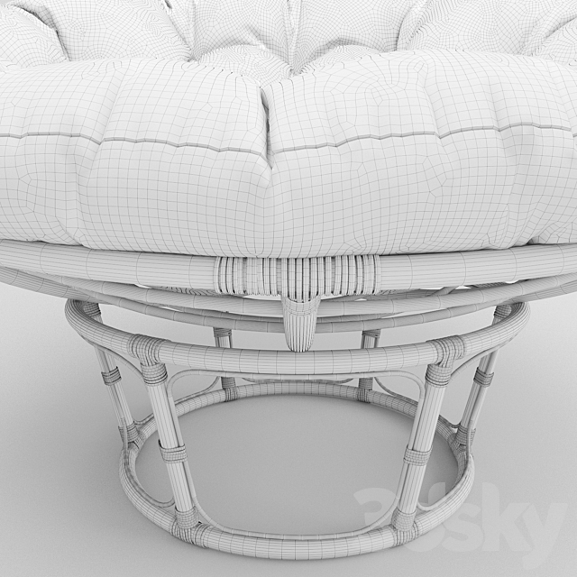Papasan Taupe Chair 3DSMax File - thumbnail 3